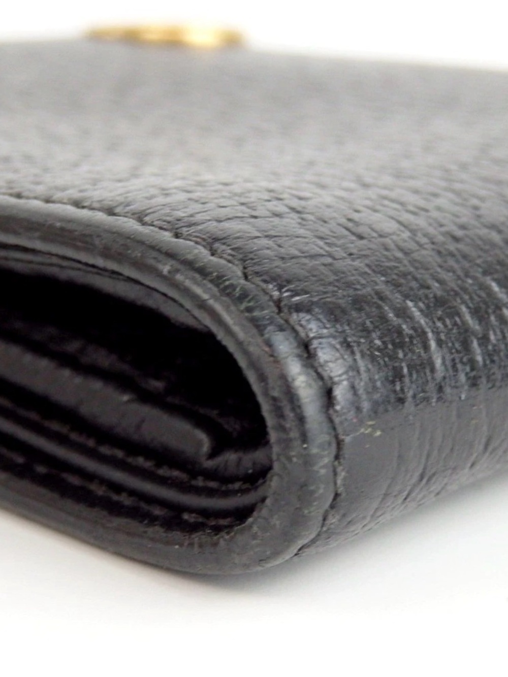 Gucci Black Leather Marmont Bi-Fold Wallet with Gold Double G - Picture 8 of 15